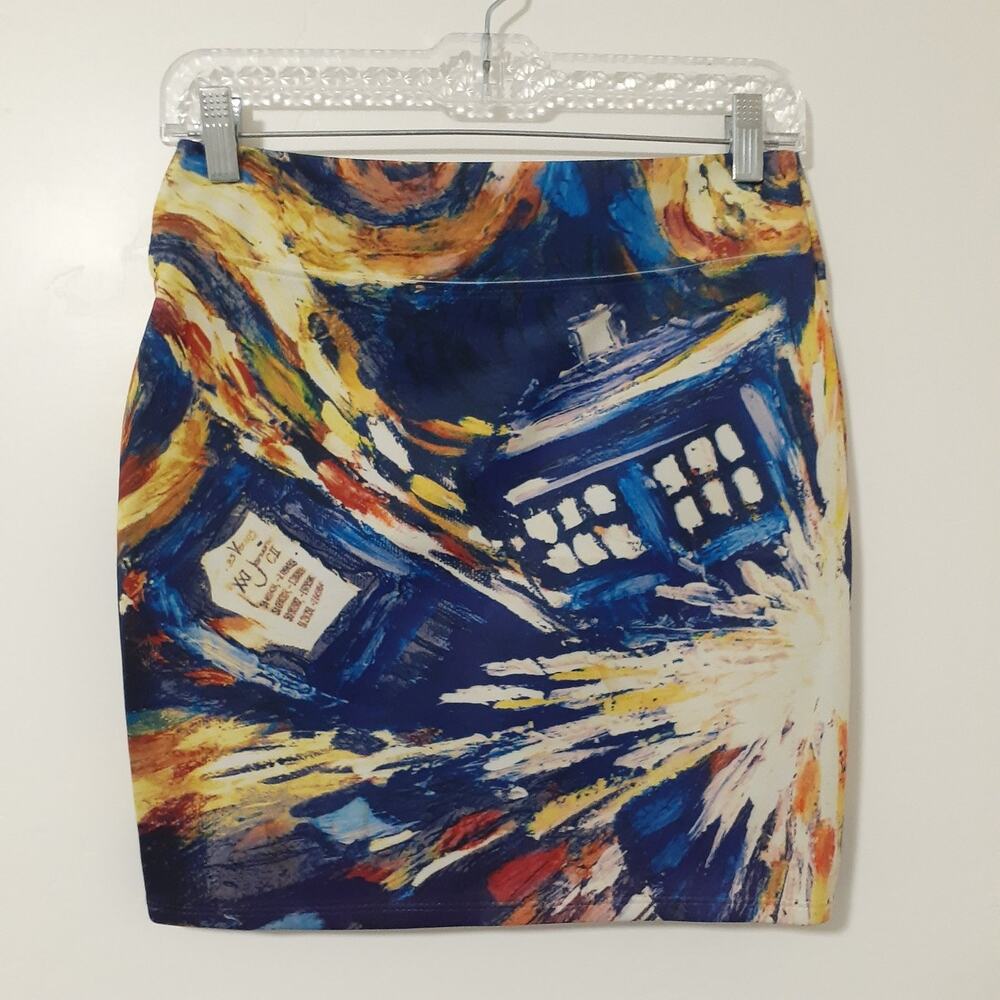 Doctor Who Her Universe Women’s Medium Blue Polyester Mini Skirt